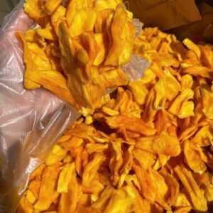 Close-up of Vietnamese Soft Dried Jackfruit with no added sugar showing soft chewy texture and natural fruit color