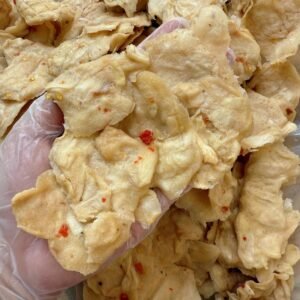 Close-up of Vietnamese Dried Soursop Snack showing its soft chewy texture and natural fruit appearance