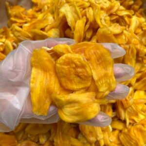 Close-up of Vietnamese Soft Dried Jackfruit with no added sugar showing soft chewy texture and natural fruit color