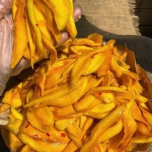 Close-up of Vietnamese Keo Mango Chili Salt showing chewy texture and authentic chili salt seasoning