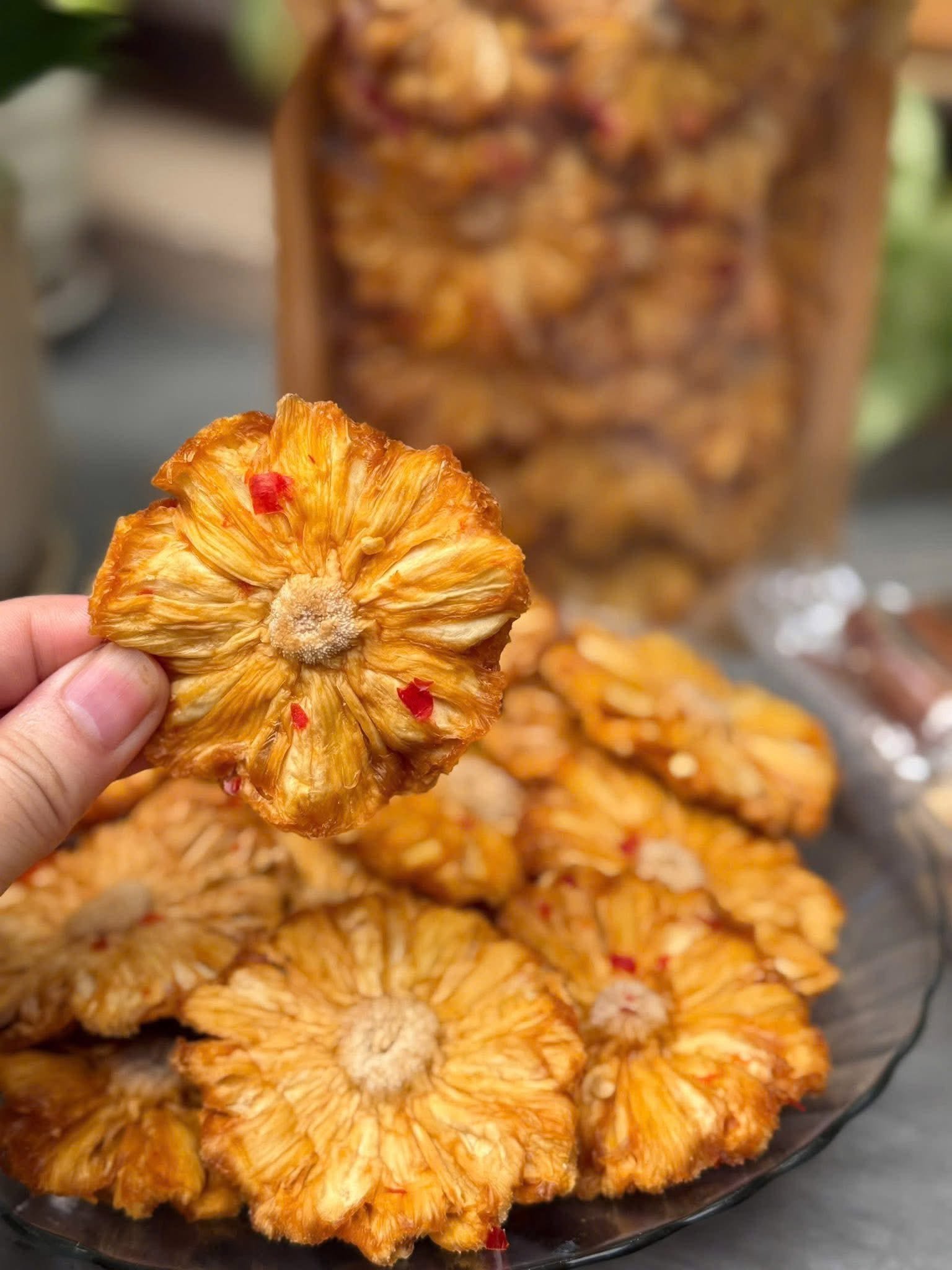 Vietnamese Chili Salt Dried Pineapple 300g Sweet Tangy Spicy Tropical Fruit Snack