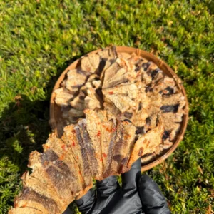 Close-up of Vietnamese Seasoned Dried Stingray showing tender chewy texture and authentic Vietnamese seasoning