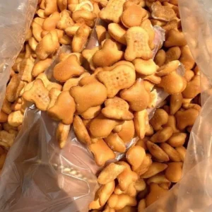 Close up of crispy Vietnamese Bear Cream Cookies
