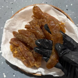 Close-up of chewy Vietnamese Seedless Tamarind Candy with rich sweet and sour tamarind texture