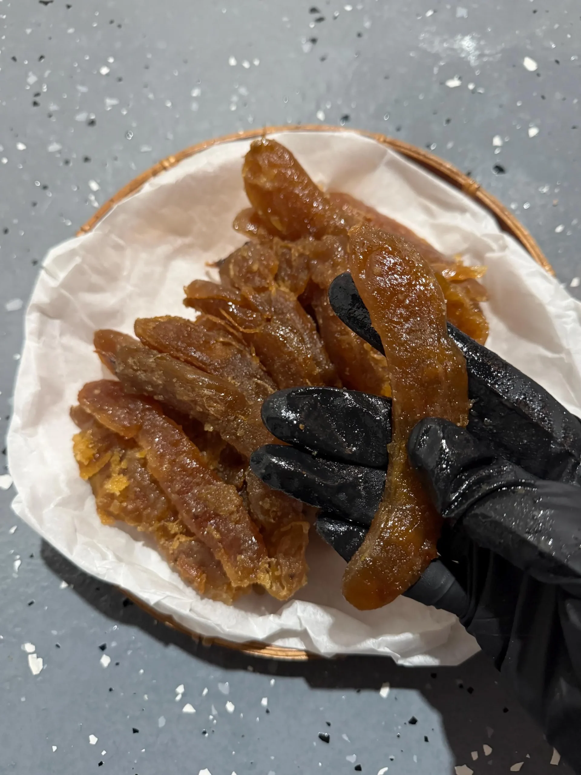 Close-up of chewy Vietnamese Seedless Tamarind Candy with rich sweet and sour tamarind texture