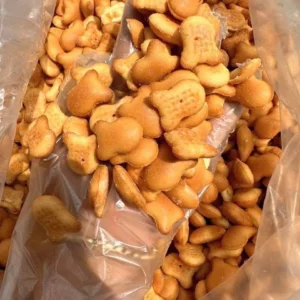 Close up of crispy Vietnamese Bear Cream Cookies