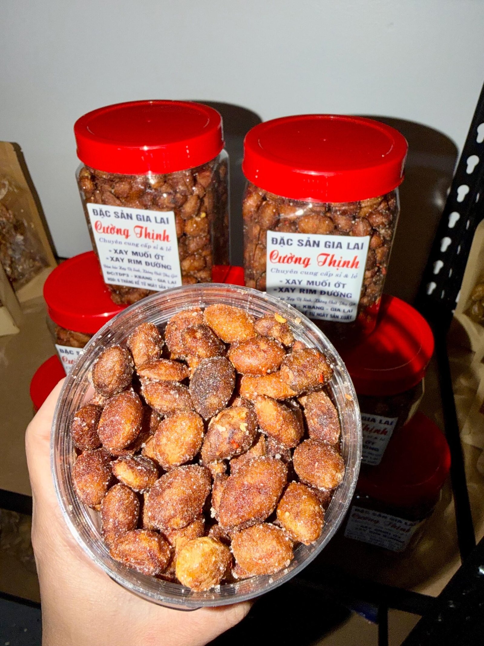 Close up of Vietnamese Xay Nhung with Chili Salt
