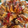 Vietnamese Dried Threadfin Fish Snack coated in sweet and spicy chili fish sauce, ready-to-eat seafood snack, 200g