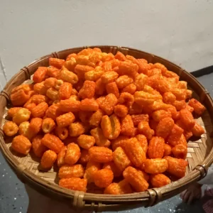 Close up of Vietnamese Crispy Macaroni Snack