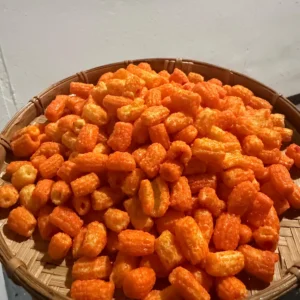 Close up of Vietnamese Crispy Macaroni Snack