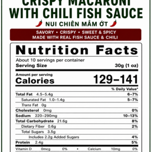 Vietnamese Crispy Macaroni Nutrition Facts