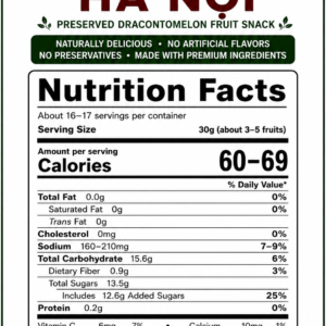 Vietnamese Preserved Dracontomelon Nutrition Facts