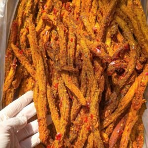 Close-up of Vietnamese Spicy Beef Strips with soft and chewy texture