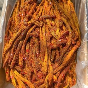 Close-up of Vietnamese Spicy Beef Strips with soft and chewy texture