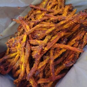 Close-up of Vietnamese Spicy Beef Strips with soft and chewy texture