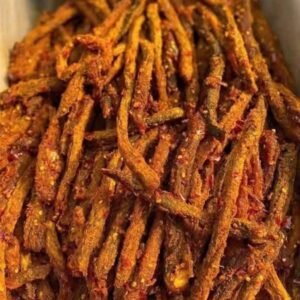 Close-up of Vietnamese Spicy Beef Strips with soft and chewy texture