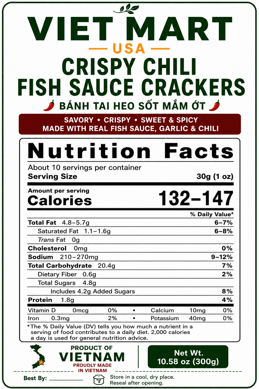 Vietnamese Banh Tai Heo Nutrition Facts