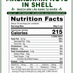 Vietnamese Macadamia Nuts Nutrition Facts