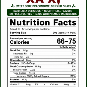 Vietnamese Sau Lac Xa Xi Nutrition Facts
